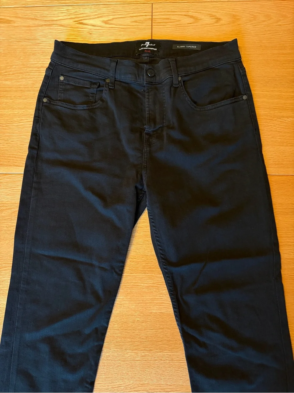 7 For All Mankind Men's Slimmy Tapered Stretch Jeans Black 33! - Picture 3 of 10
